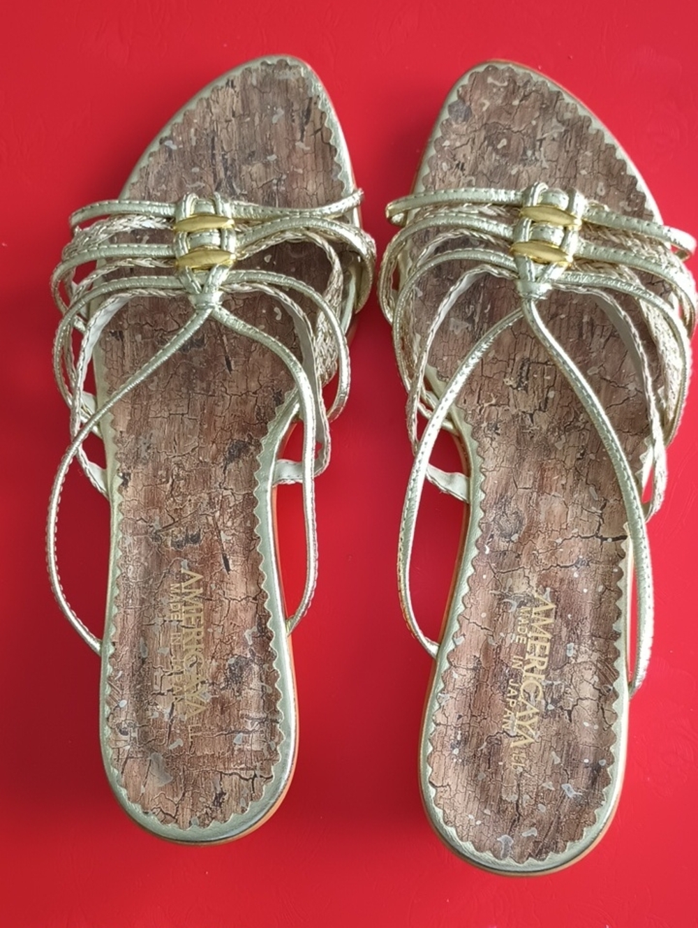 Gold Braided Strappy Slide Sandals for Women
